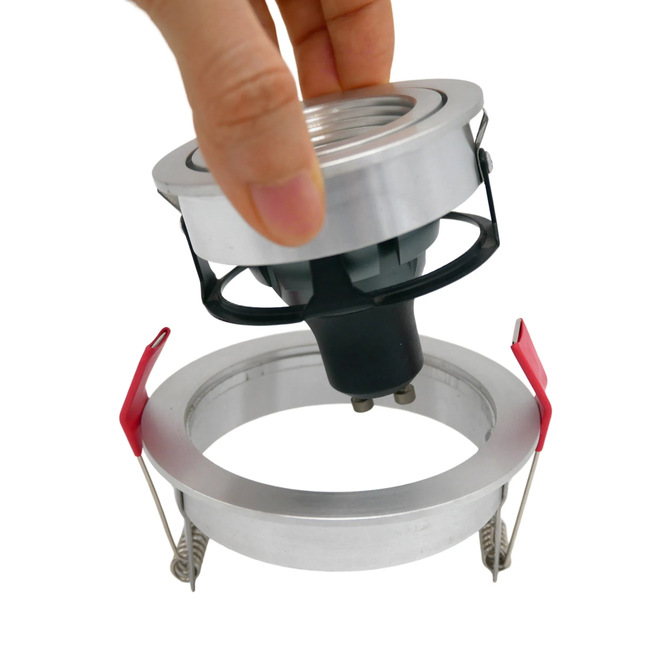 Lathe Aluminum MR16 GU10 LED Halogen Lighting Recessed Downlight Fixture Spotlight