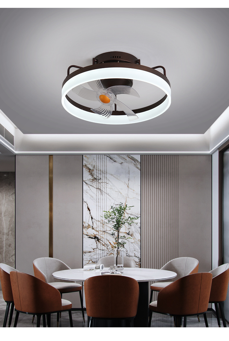 Modern Black/White Crystal Flush Mount LED Ceiling Fan Light for Living Room