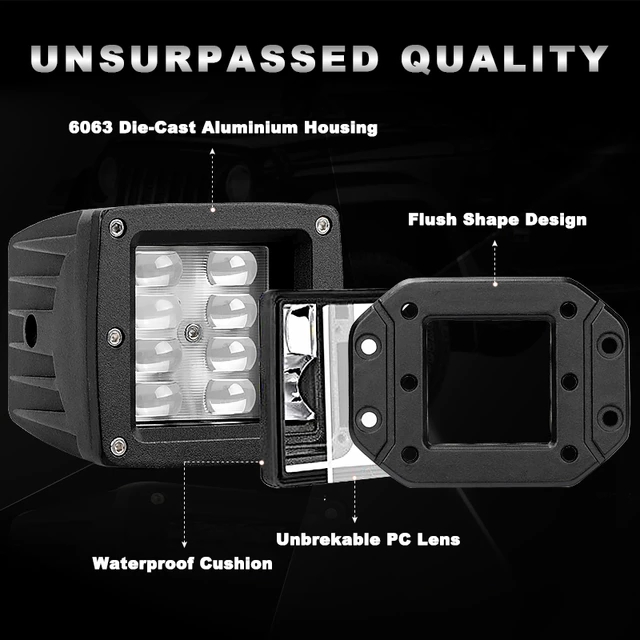 5" 24W Flush Mount LED Offroad Driving Work Light for Car Truck