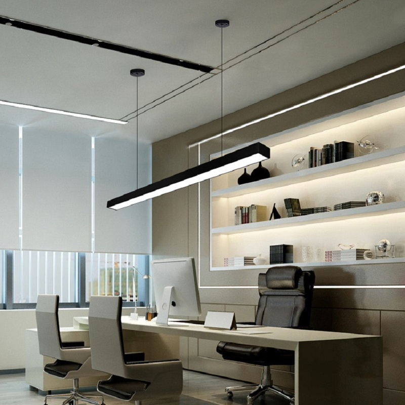 Recessed Dimmable Office Ceiling Fixture Indoor Chandelier Strip Bar Pendant LED Grille Light