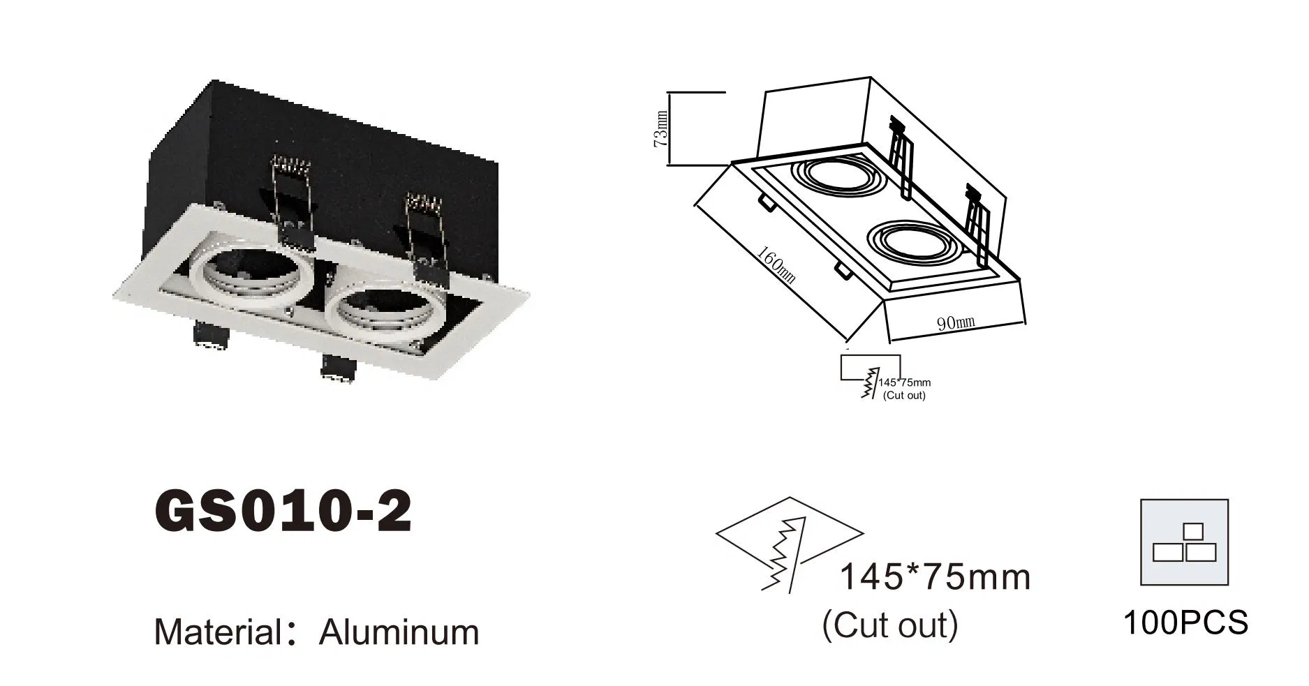Energy-Efficient Recessed LED Grille Downlight with Dimmable Features