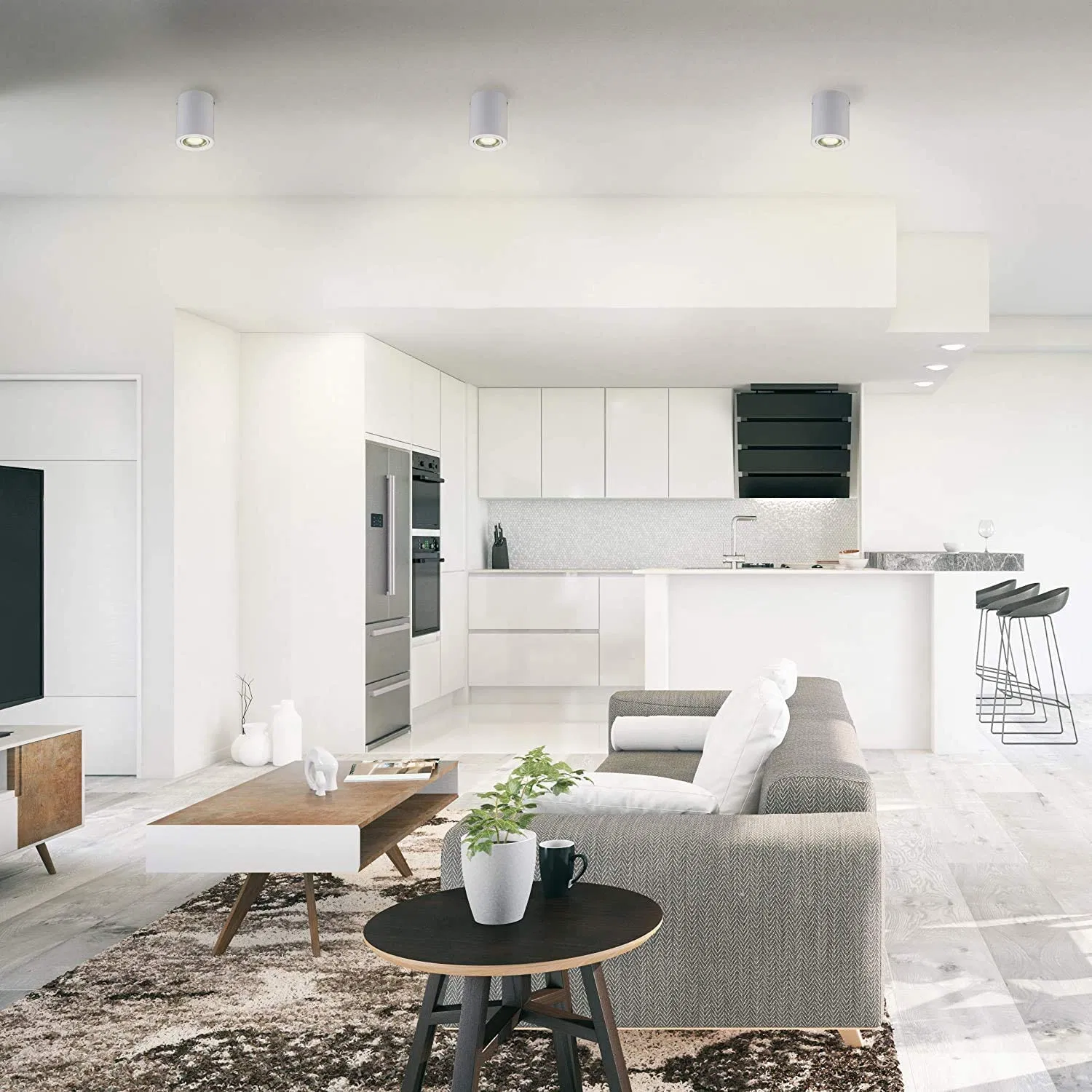 Surface Wall-Mounted Spot Light Ceiling Grille Square Downlight Bold Light Bean Gall Light No LED Ceiling Spots 705-C