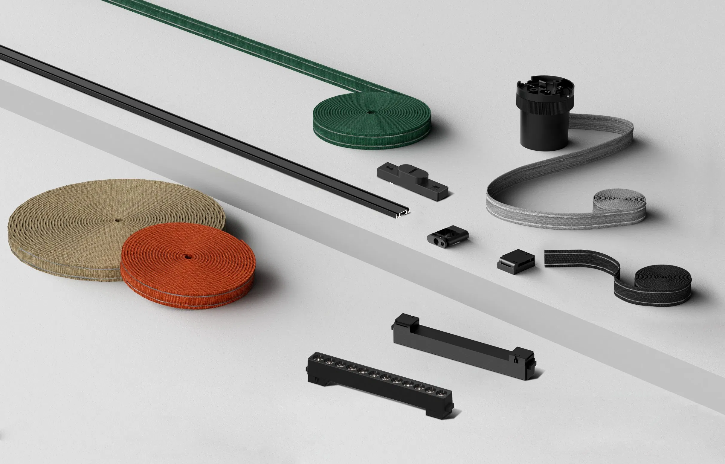 Tuya Bluetooth 2.4G Smart Surface Magnet Track Linear Chandelier Pendant Lamp DC48V Slim Woven Belt LED Ceiling Magnetic Light