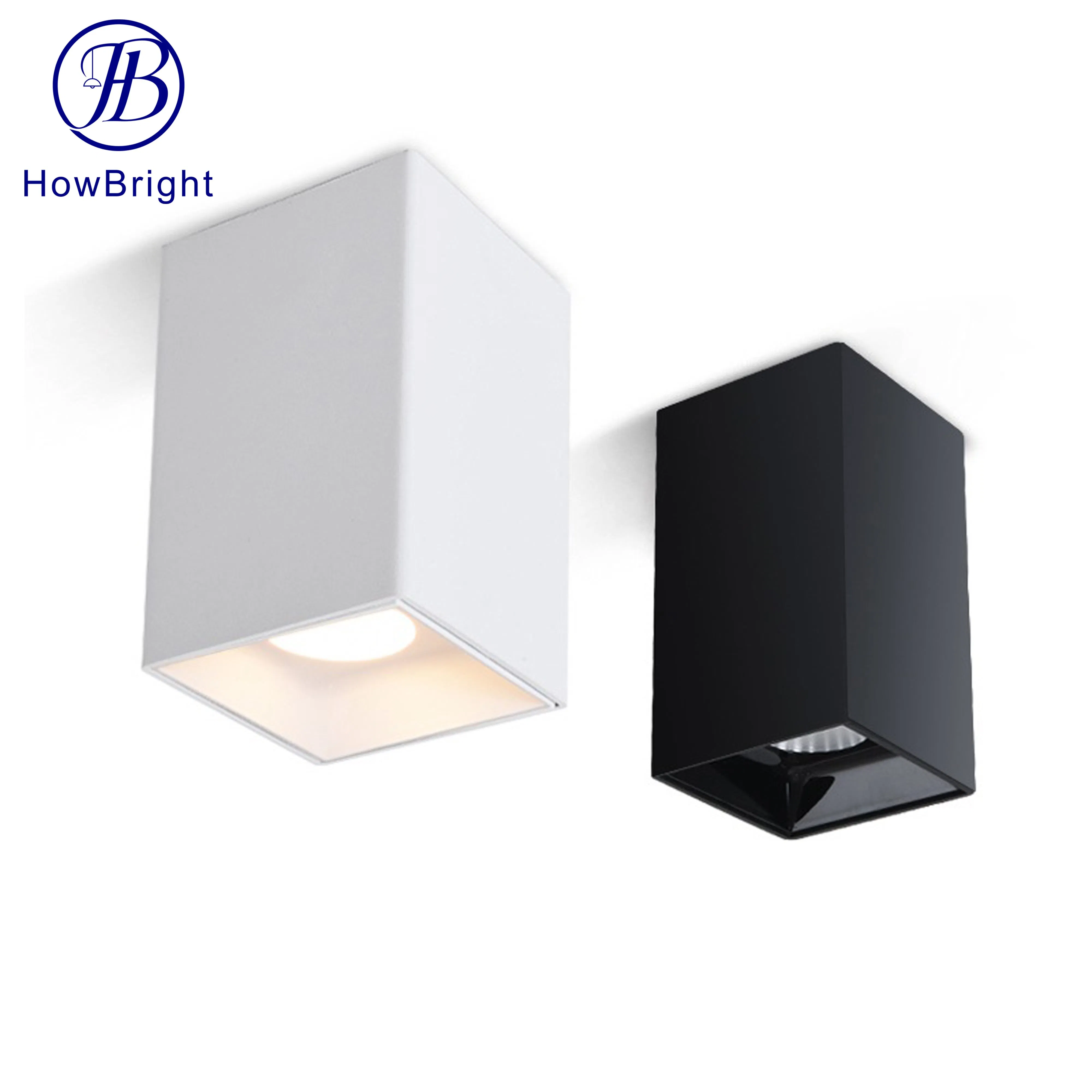 High Quality Surface Mounted Spotlight 15W 20W 25W Black White COB Spotlight Square LED Downlight Decorative Ceiling Lamp