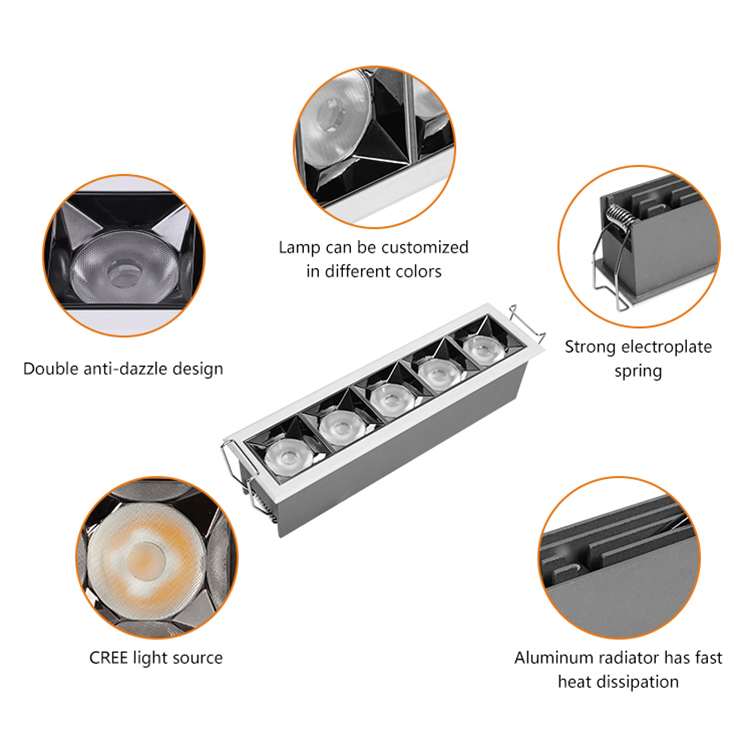 Effortless Installation LED Recessed Linear Downlight for Hotels