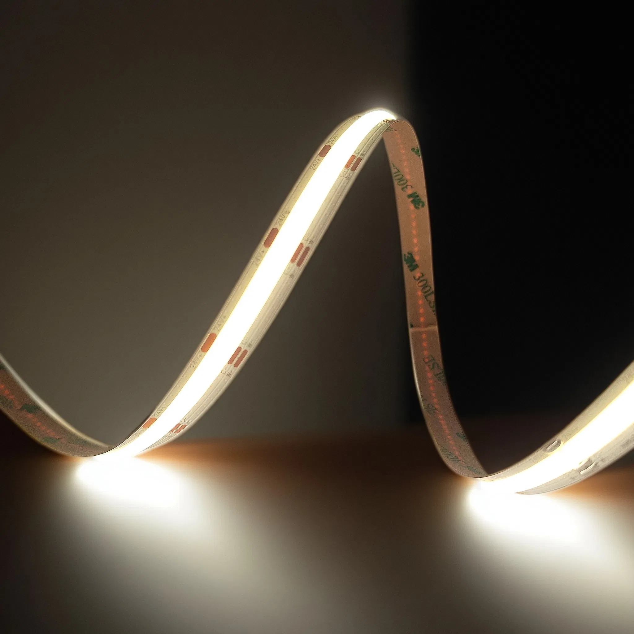 CCT COB LED Strip Light DC12V24V 8mm10mm 608LEDs 3000K-6500K for Kitchen Living Room TV Backlight Cabinet