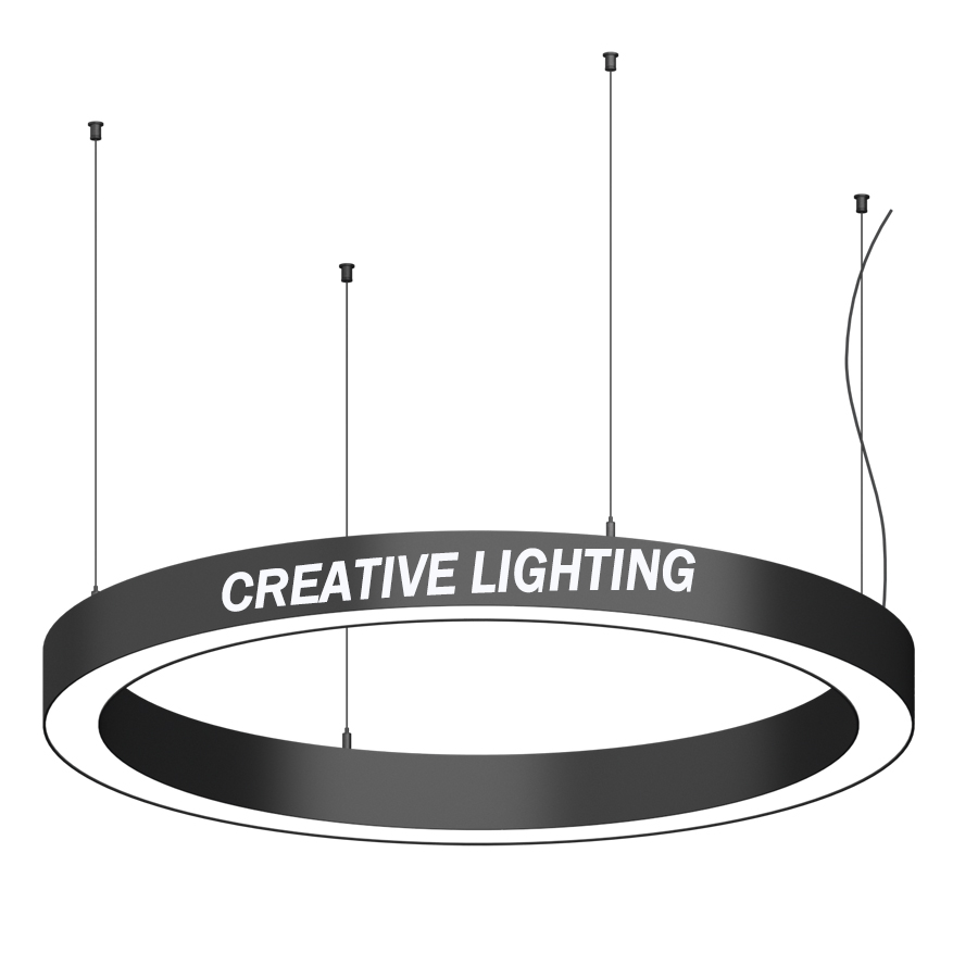 Aluminum Body LED Ring Pendant Light Multi Diameter W60xh200mm Hanging LED Circular Ceiling Lights Logo Letters