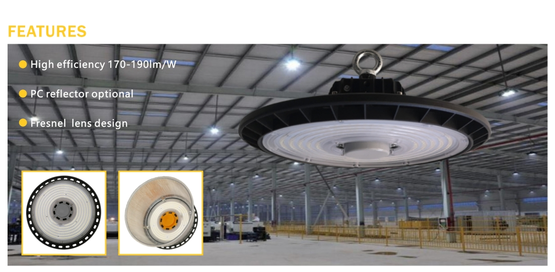 Industrial UFO Highbay Light 100W 120W 150W 200W 240W Hanging LED High Bay Light for Commercial Warehouse Factory Workshop