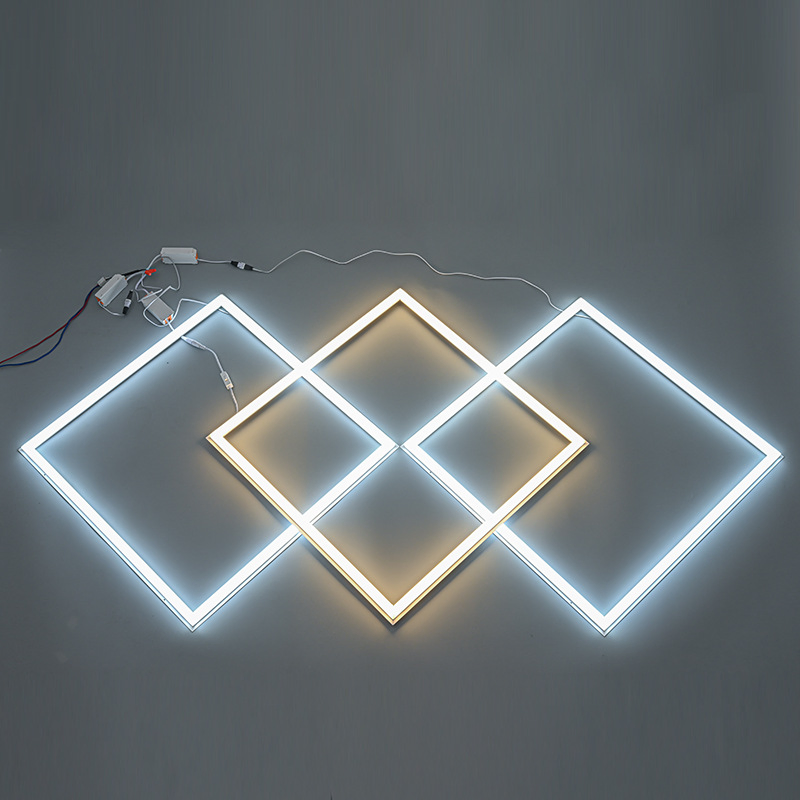 T Bar 2X2 2X4 60X60 Recessed Lighting Indoor Border Surface Mounted Ceiling PC Removable LED Frame Panel Light