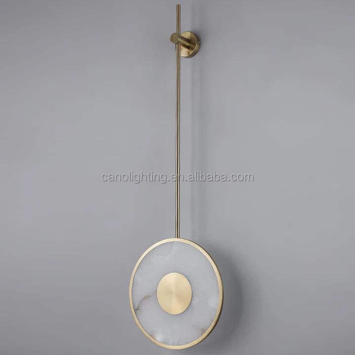 Modern Luxury Alabaster LED Round Marble Wall Lamp for Villa Hotel Interior Decoration Lighting Wall Sconce Lamp