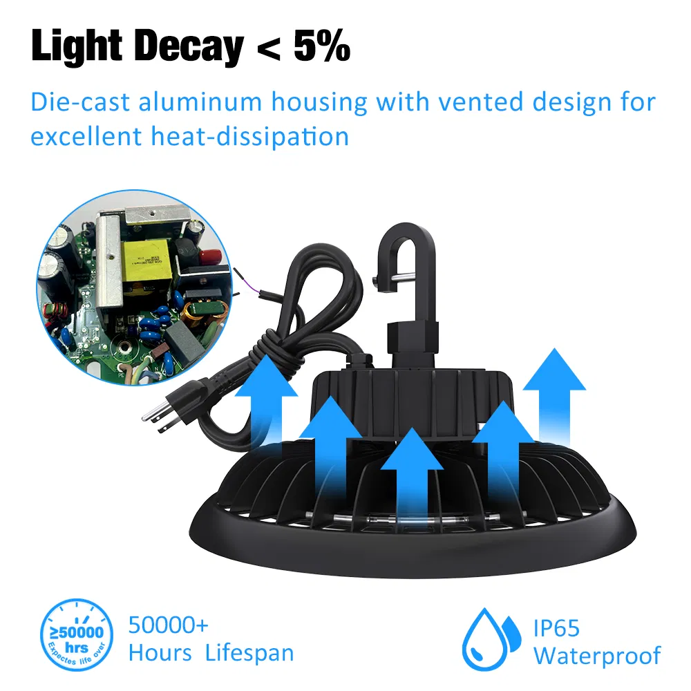 150lm/W CCT Power Adjustable Industrial 100W-300W LED High Bay Light