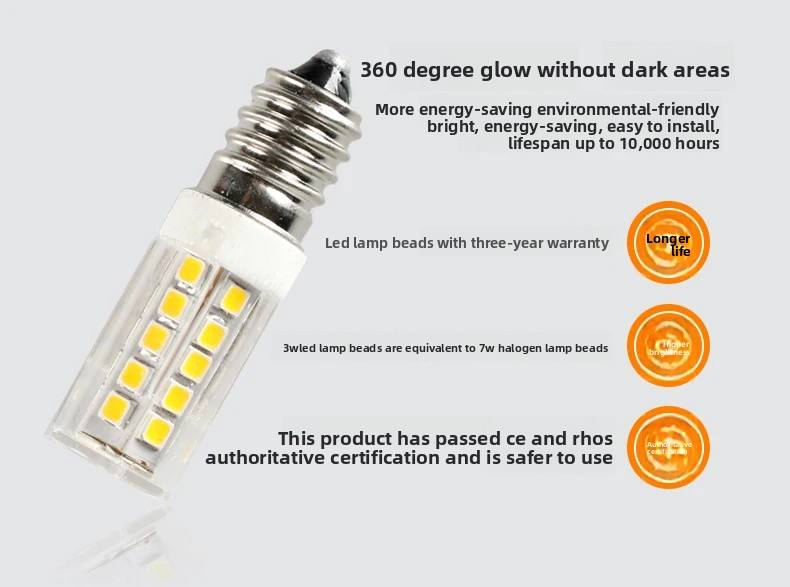 Factory Outlet Chandelier Spotlight Fridge Refrigerator SMD E14 LED Lights 220V AC Residential Application Mini LED Corn Bulb