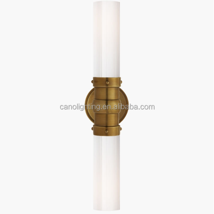 Modern Best-Selling Metal Industrial Glass Double Tube LED Indoor Decorative Wall Lamp Metal Moon Design Wall Sconce