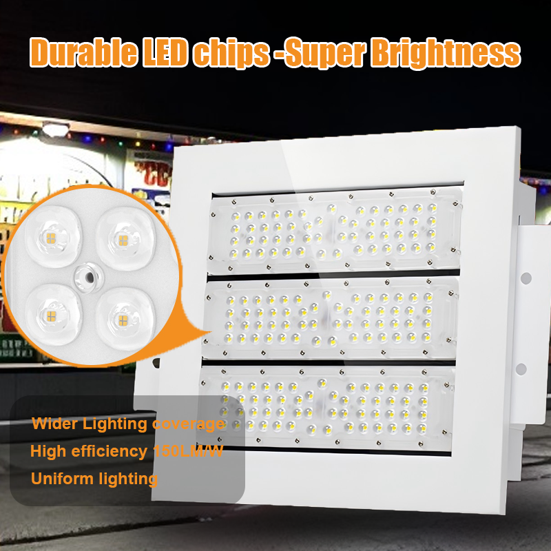 Aluminum 5 Years Warranty Outdoor 100W 150W 200W 250W 300W Gas Station LED Canopy Light for Petrol Station Outdoor Ceiling