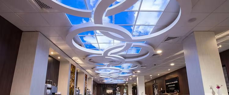 Custom 603*603mm 600*600mm Decorative Sky and Cloud LED Panel Light Sky