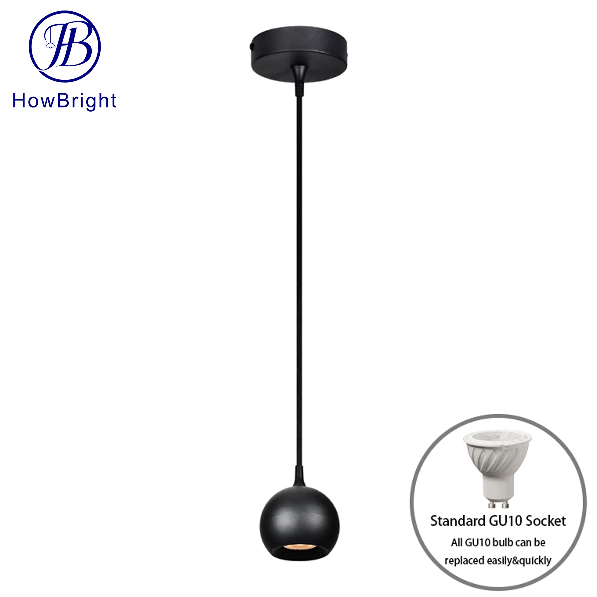 Track Modern Decorative Hanging Ceiling Surface Mounted LED GU10 Fixture Aluminum Black White Pendant Light