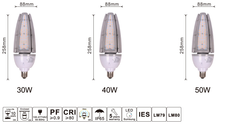 30W E26 E27 E39 E40 Mogul Base Corn Light Lantern LED Post Top Lotus Light, Lotus Lamp