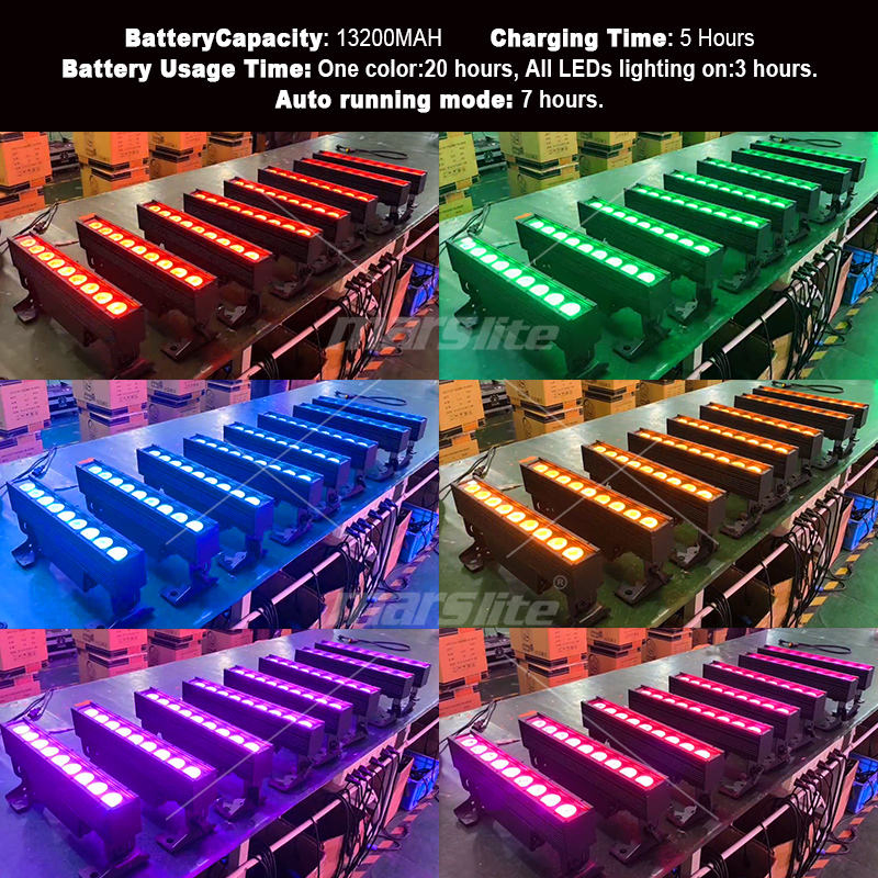 IP65 Wireless 9*18W Waterproof Battery LED Wall Washer Light Bar Party DJ Stage Light