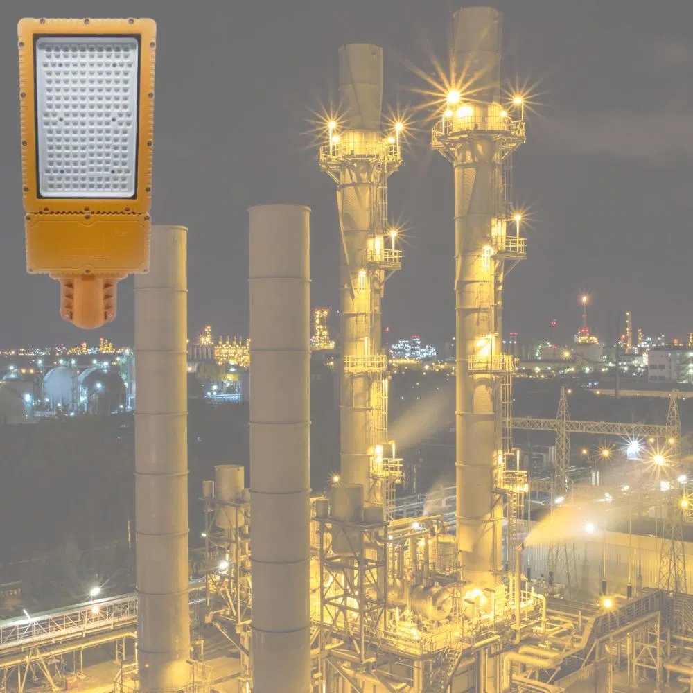 Manufacturer Factory High Power 140lm/W Aluminum Waterproof SMD 120W Chemical Industrial LED Flood Canopy Explosion Proof Fixture Lamp Street Light