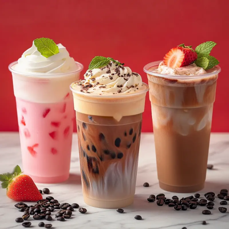 OEM PET plastic Milkshake smoothie cups Suppliers, Factory