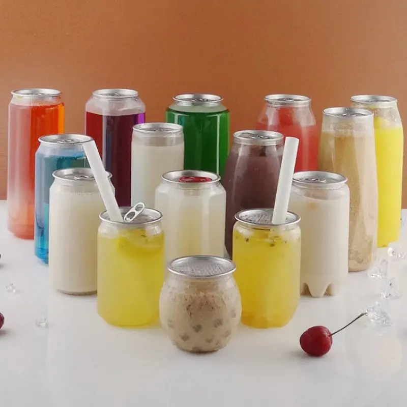 Wholesale 330ml Clear Plastic Cans with Aluminum Lids Manufacturers, Manufacturer