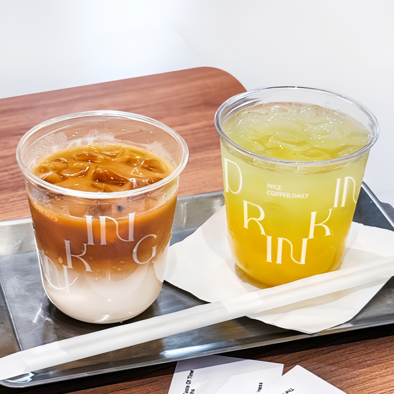 Clear plastic cups