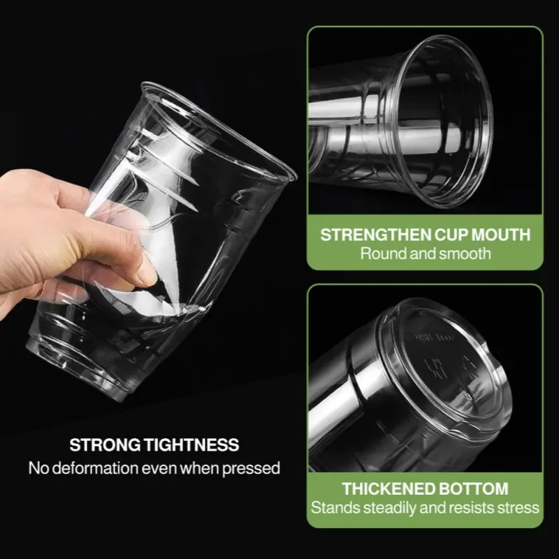 Custom 16oz Clear PET Plastic Cup Factories, Exporters