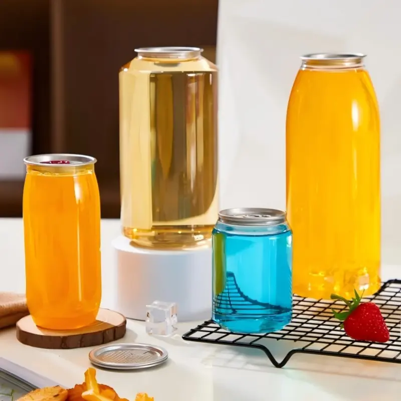Custom printed PET can with lid