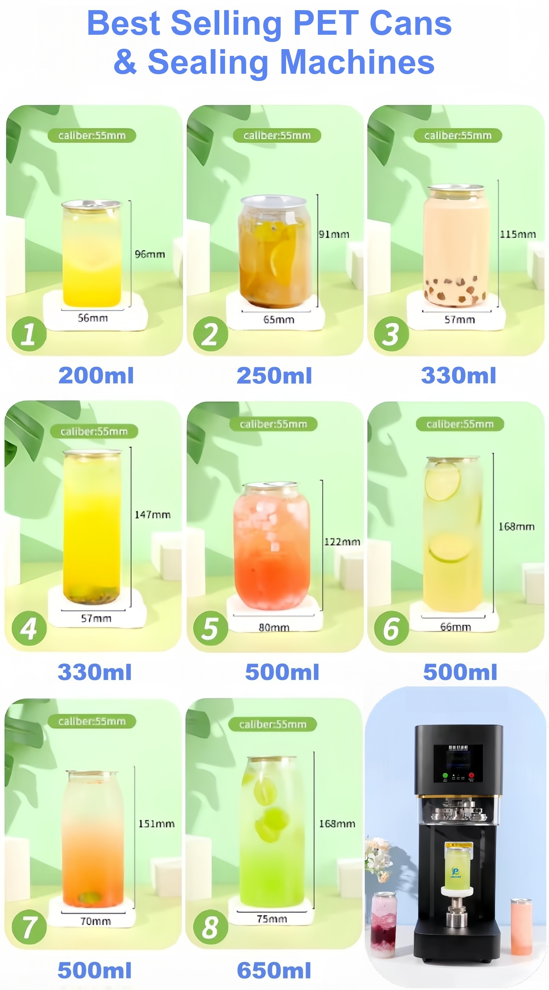 Best selling PET cans
