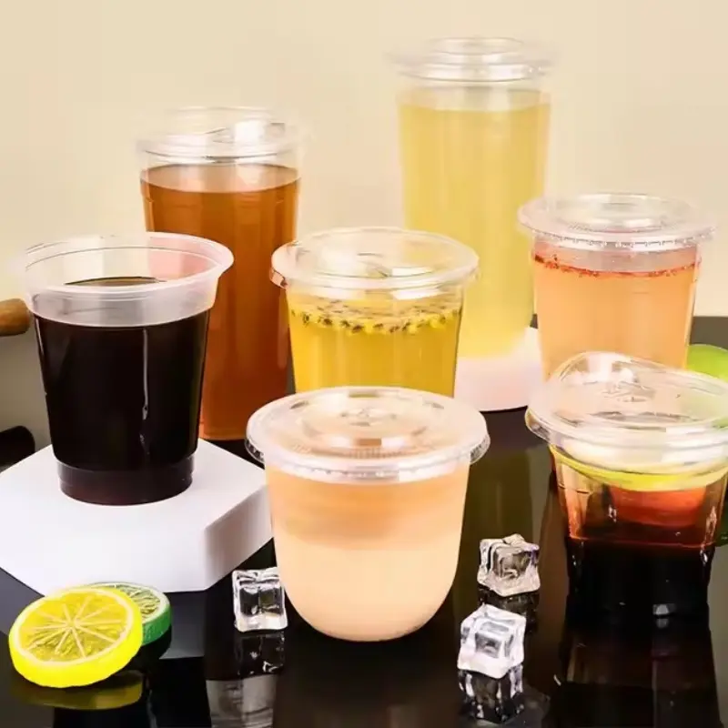 Custom printed PET cups With Lids