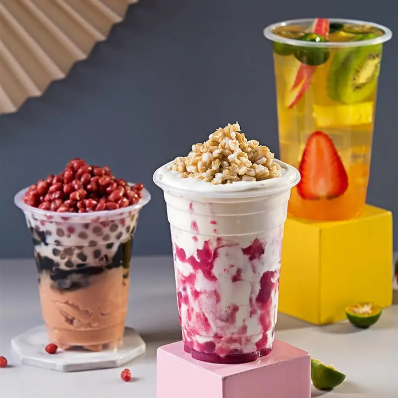 OEM PET plastic Milkshake smoothie cups Suppliers, Factory