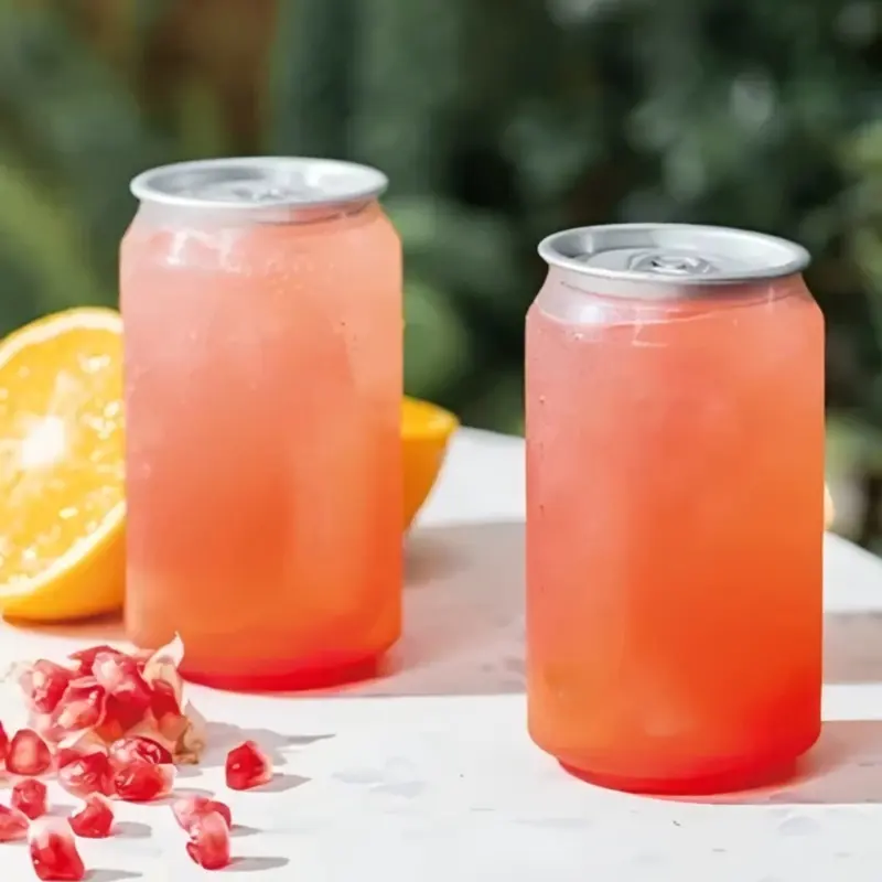 Custom plastic juice Cans with aluminum lid