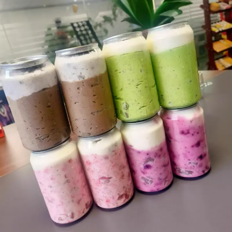 Wholesale 330ml Clear Plastic Cans with Aluminum Lids Manufacturers, Manufacturer