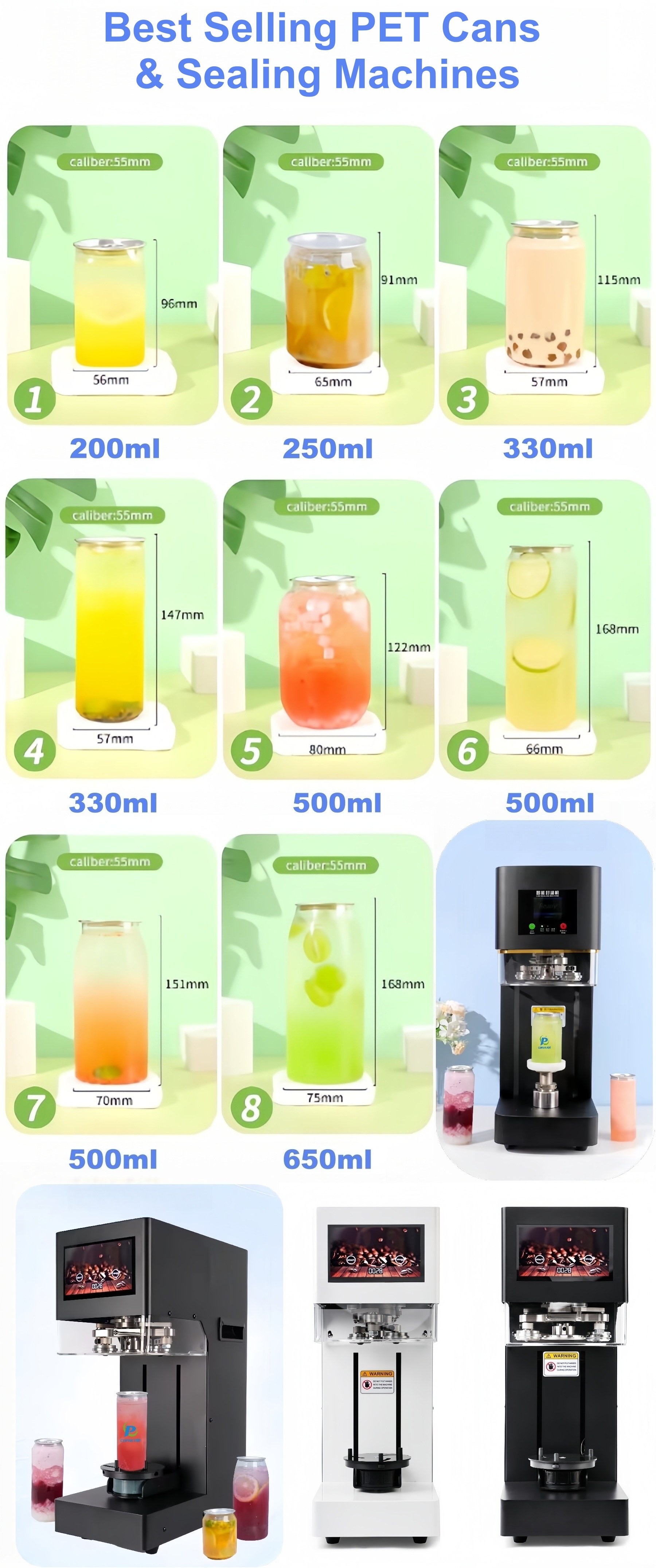 PET cold cups with lids
