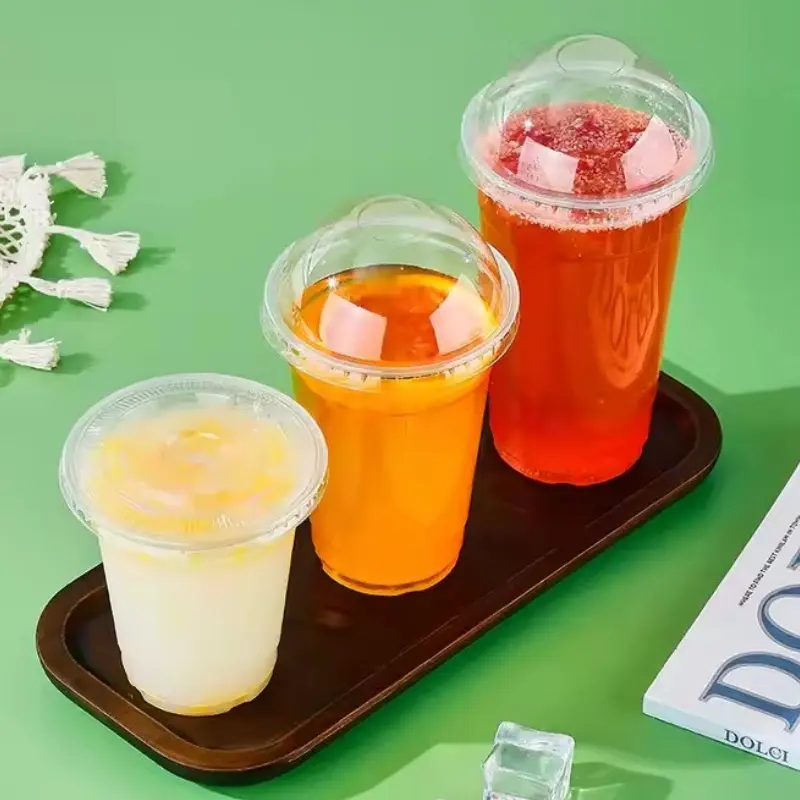 Custom printed PET cups With Lids