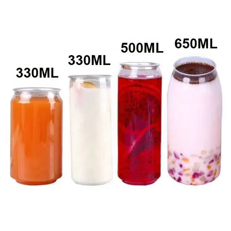 Custom plastic juice Cans with aluminum lid