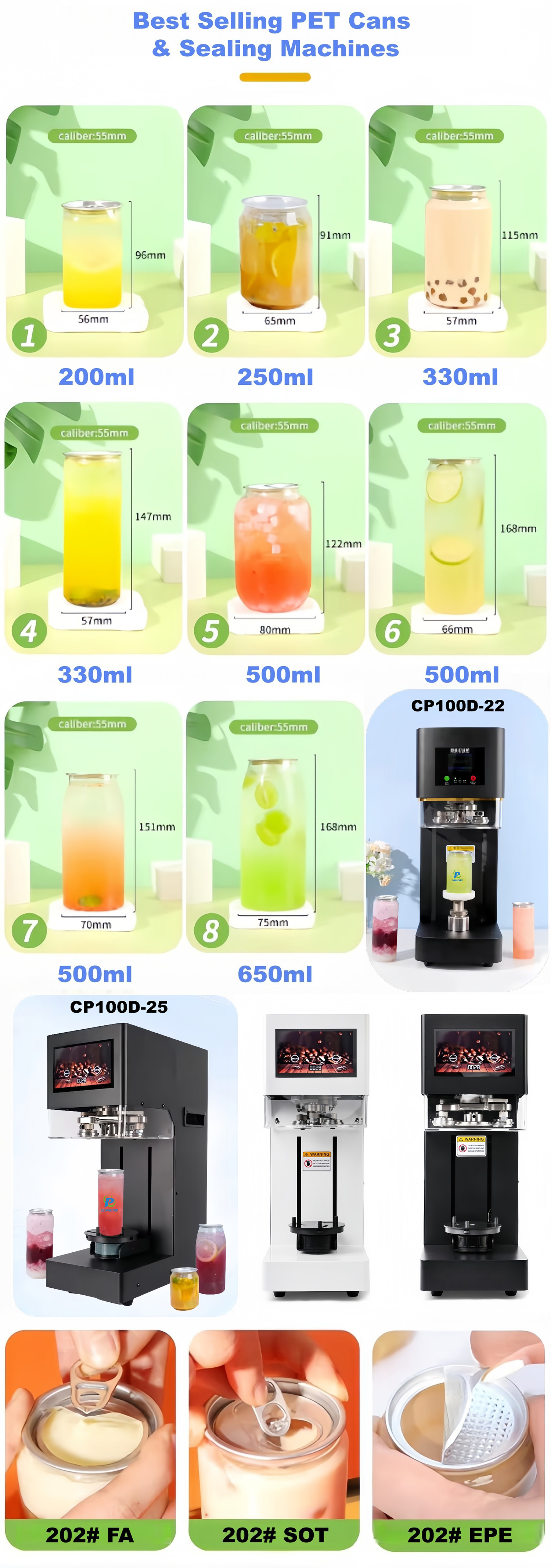 Best selling PET cans