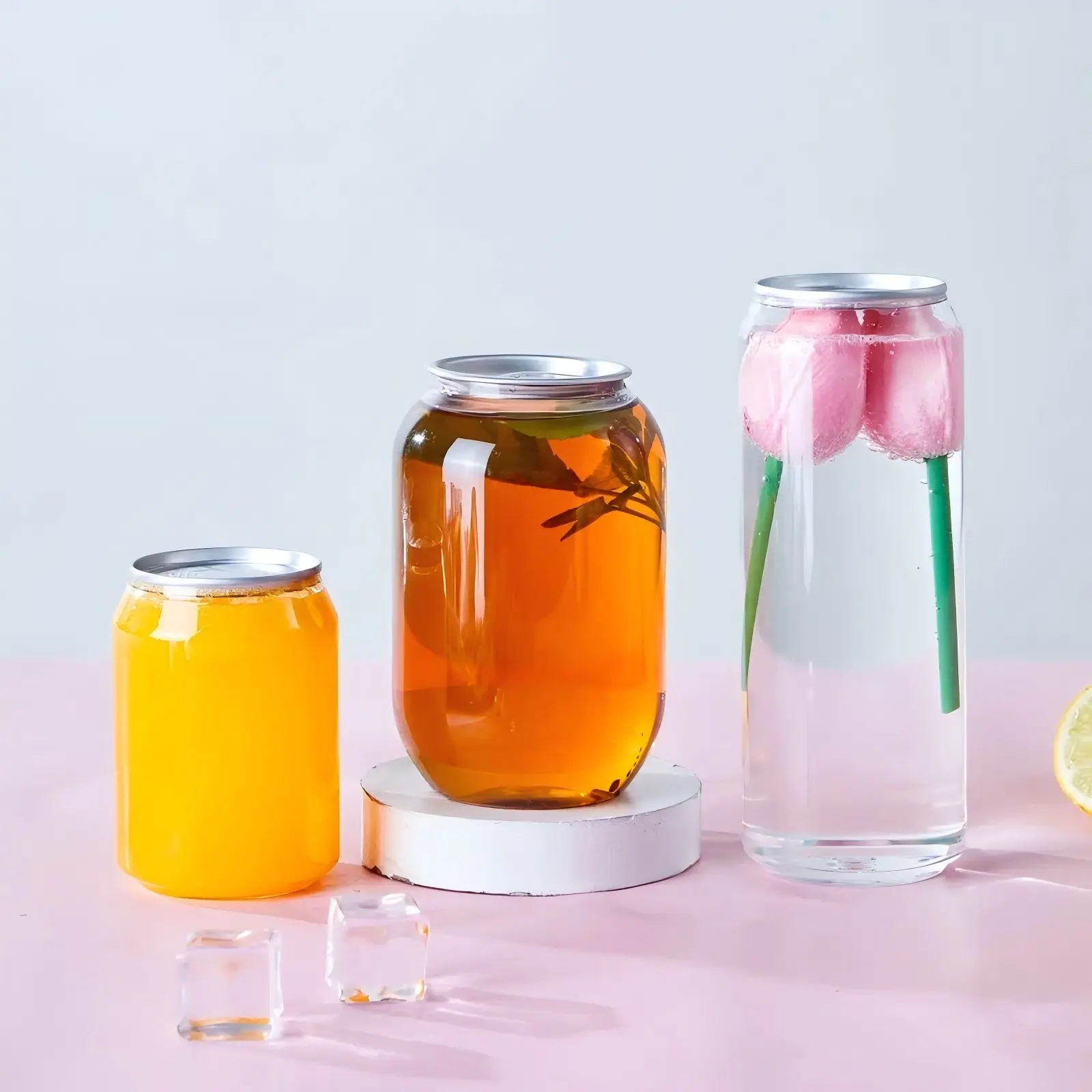OEM Transparent PET plastic can with 202# lid Manufacturer, Exporters