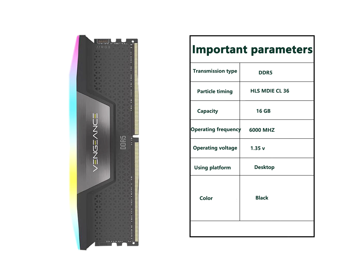 Wholesale DDR5 Avengers Desktop RGB Memory Bar 16G/32G/64G/ 6000MHZ 6400MHZ 6800 MHZ Computer