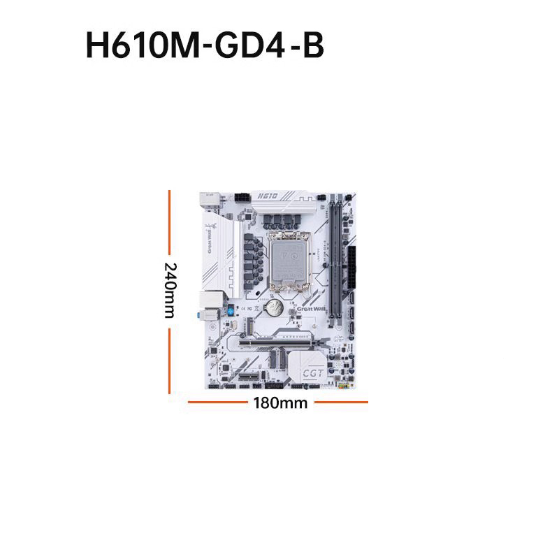 Computer Motherboard LGA1700 Processor H610 Chipset 2 * DDR4 for H610 Core Desktop Motherboard Computer Motherboard