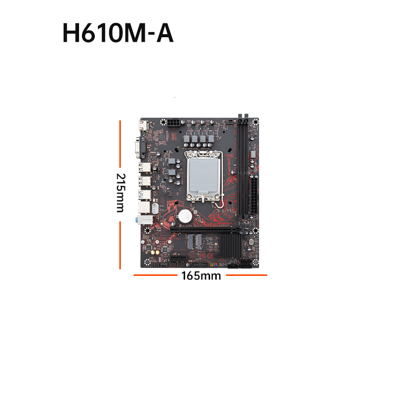 Computer Motherboard LGA1700 Processor H610 Chipset 2 DDR464GBPCI for H610 Computer Motherboard