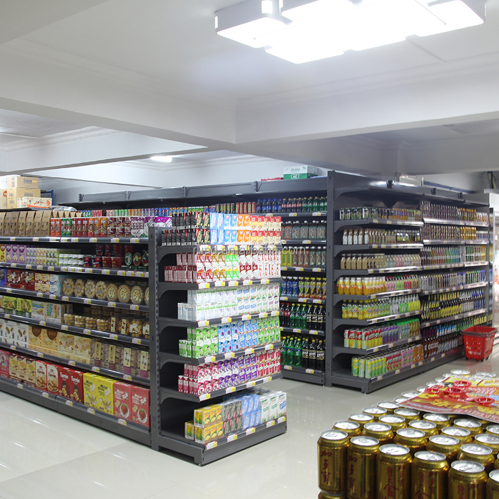Runda 12# Combination Display Rack Supermarket Metal Store Shelf with Perforated Design
