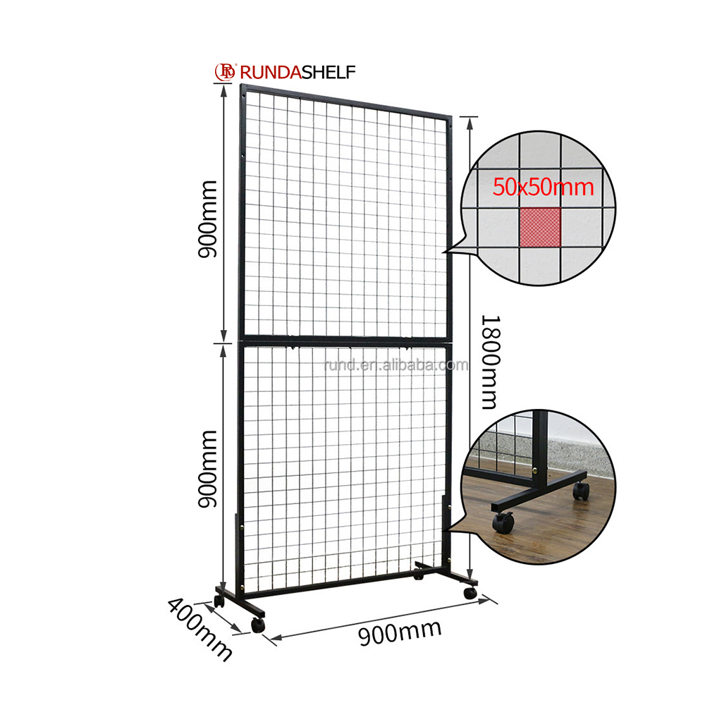 Supermarket Metal Slatwall Panels Display Rack