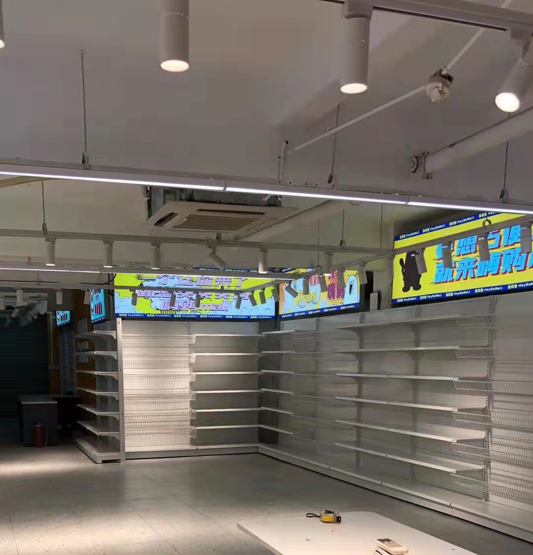 Durable Metallic Gondola Display Shelves for Supermarkets & Malls Light Duty Daily Necessities Shelving