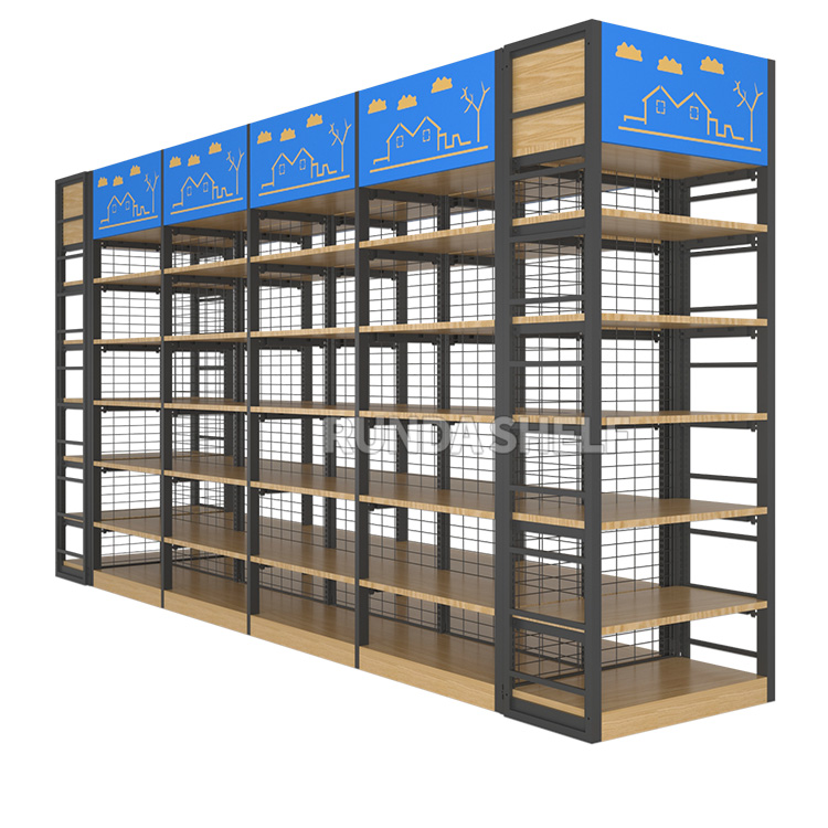 RD-40B Heavy Duty Double-Sided Wall Rack Factory-issued Black Supermarket Storage Durable Metallic Material Best Price