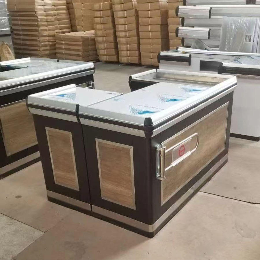 Heavy-duty Stainless Steel Modern Supermarket Checkout Counter
