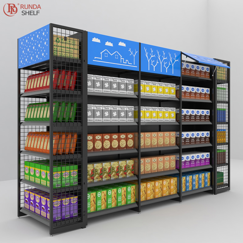 Single Side Mesh Shelf Stable High-end Large Capacity New Four-column Landing Steel Display Stand 40# From Runda Shelf
