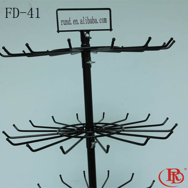 Single-Sided Light Duty Metal/Steel Jewelry Display Shelf Rotating Floor Stand for Body Piercing and Supermarket Rack Use