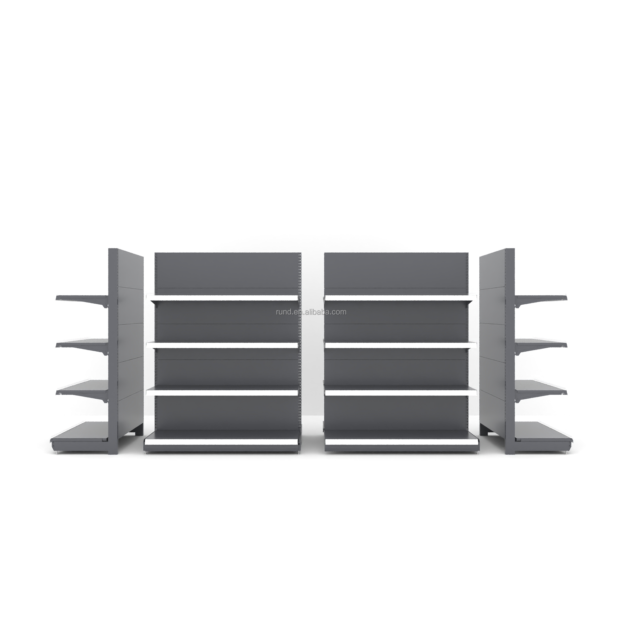 Runda 12# Combination Display Rack Supermarket Metal Store Shelf with Perforated Design