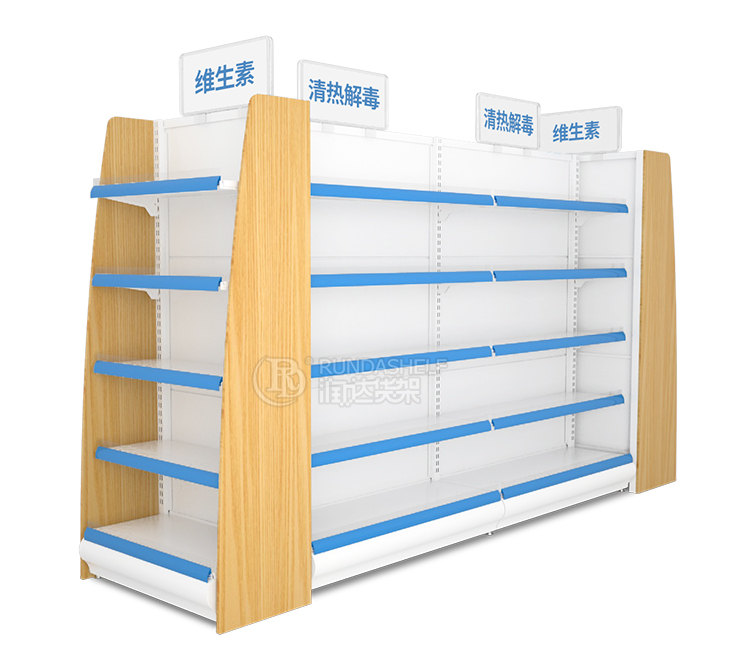 Produce Display Wooden Gondolas Supermarket Design Wooden Book Rack Stationery Shop Furniture Etagere Magasin